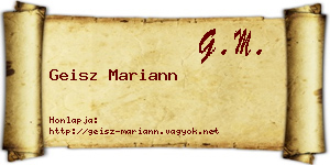 Geisz Mariann névjegykártya