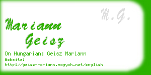 mariann geisz business card